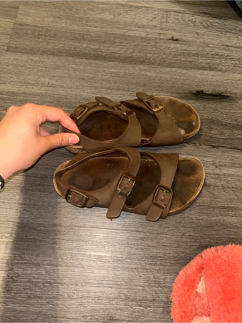 Birkenstock Kids Brown Double-Strap Buckle Sandals